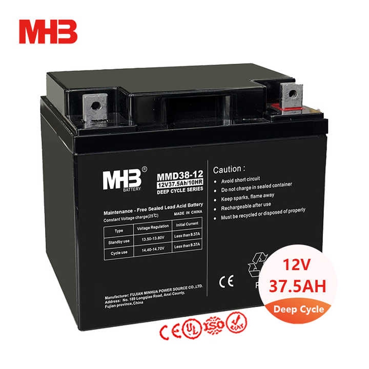 MHB MMD38-12 12V Valve Regulated AGM 37.5Ah Sealed Lead Acid Deep Cycle Battery for Wind Energy Systems