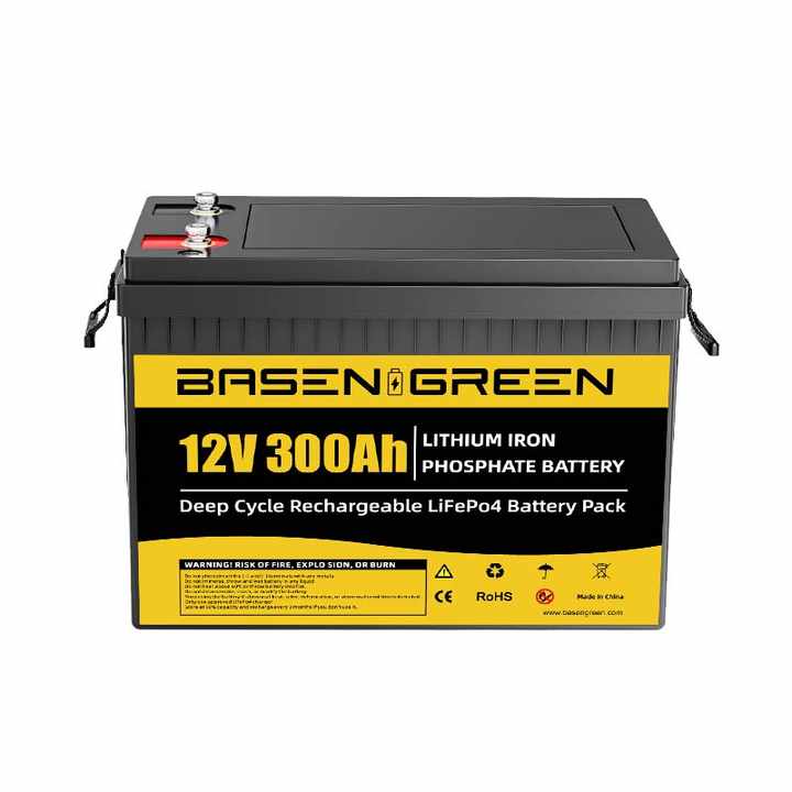 LiFePO4 Lithium Battery 300Ah 12.8V 5000 Cycles Long Life for Power Tools Home Appliances BOATS BASEN