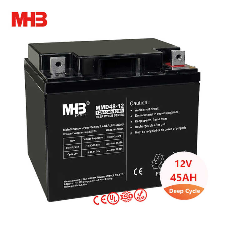 12V 45Ah Sealed AGM Deep Cycle Battery for Solar Energy Storage MHB