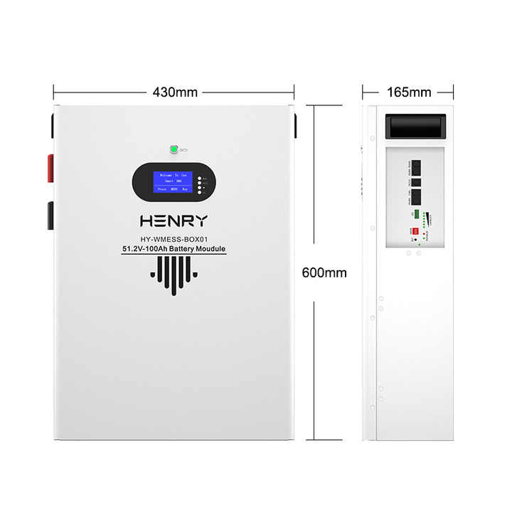 HENRY 5kWh 48V 51.2V 100Ah Rechargeable LiFePO4 Battery Module for Solar & Home Energy Storage Systems