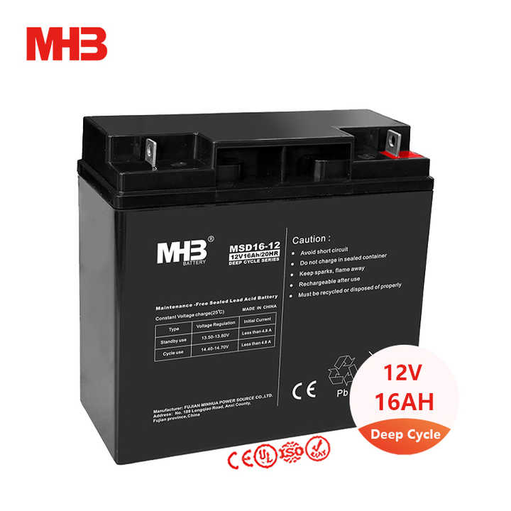 12V 16Ah Solar Rechargeable Deep Cycle Battery for Street Lighting Energy Storage System MHB