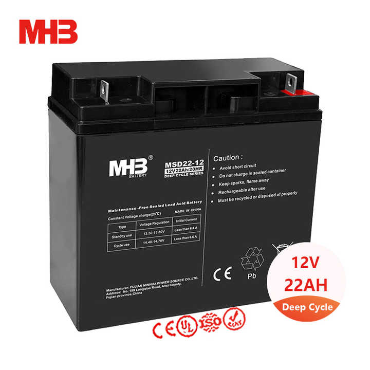 MHb Solar Storage AGM VRLA Battery 12V 22Ah Deep Cycle for Energy Storage Systems