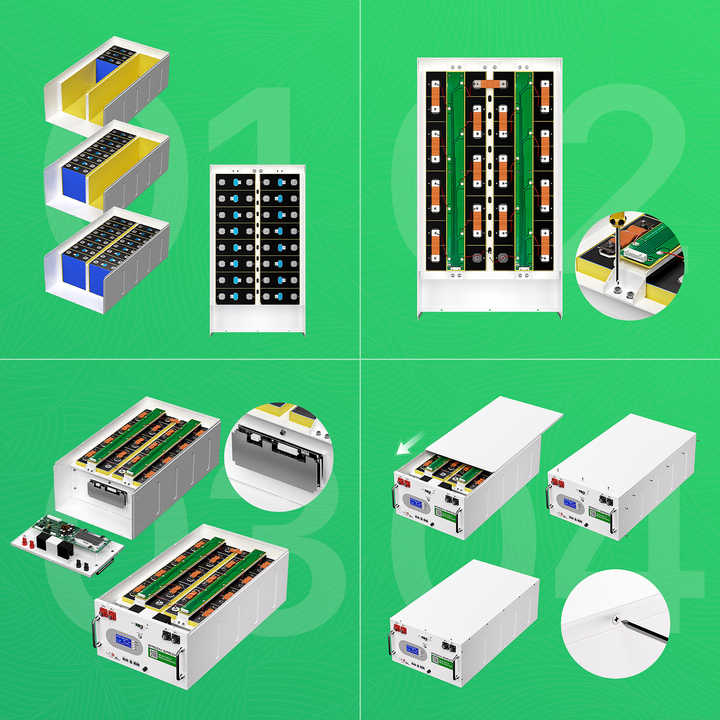 Germany Poland Stock DIY Box for Solar Battery Energy Storage Battery 51.2V 16S 200A 280Ah Prismatic Metal Case BASEN