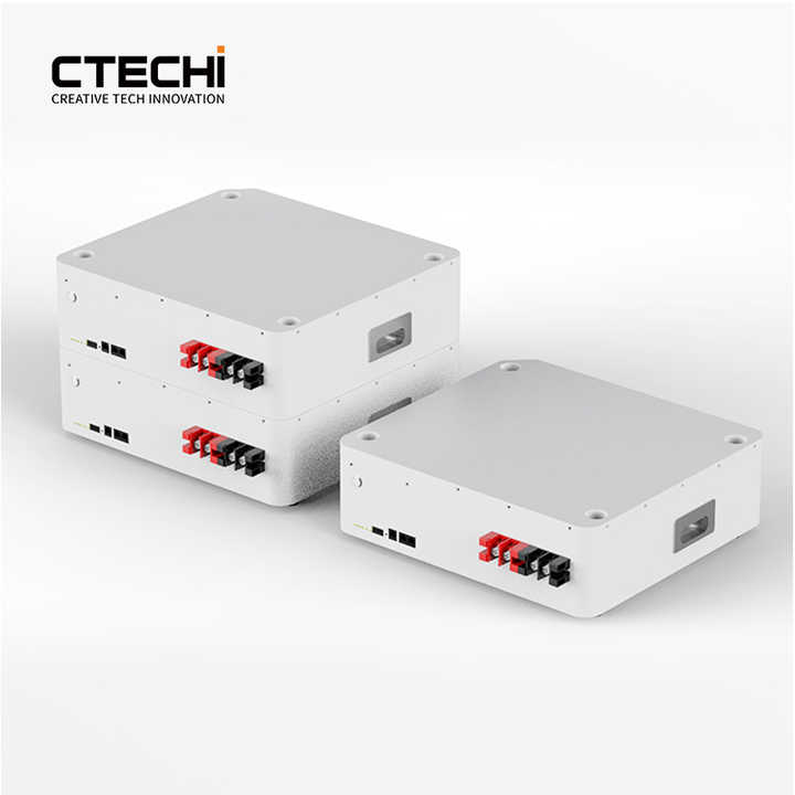 Stackable Battery 5kWh 10kWh 51.2V 100Ah 200Ah LiFePO4 Power Supply for Home Energy Storage CTECHi