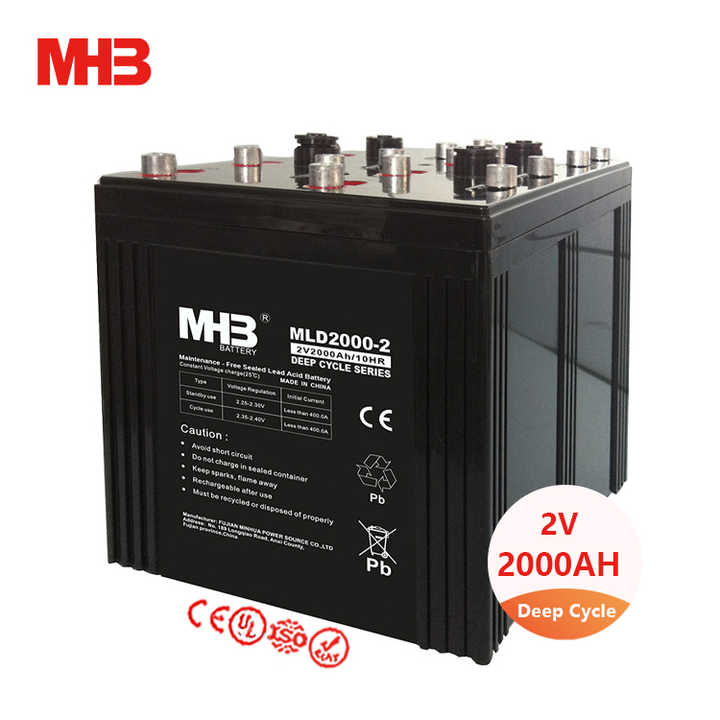 2V 2000Ah VRLA AGM Solar Battery for Energy Storage Systems Data Center Power Backup MHB