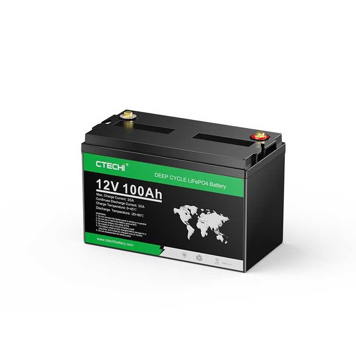 CTECHi 12V 100Ah Rechargeable LiFePO4 Battery Pack for Solar Energy Storage and Electric Vehicles