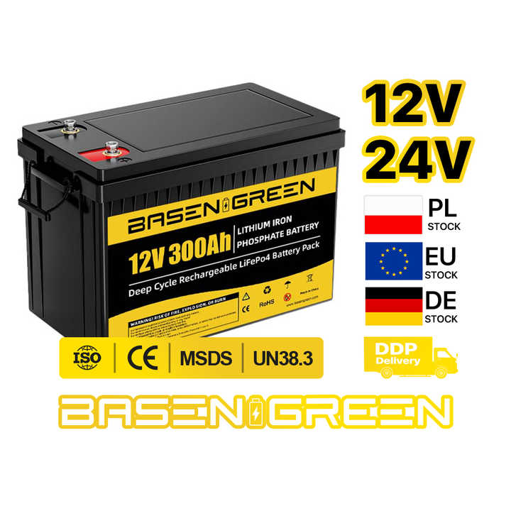 3.2V Basen 12.8V 100Ah Deep Cycle LiFePO4 Solar Battery for Energy Storage Systems BASENGREEN