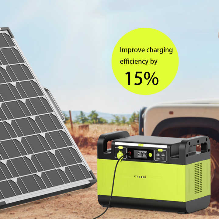 Solar Generator 1500W High Capacity Emergency Backup Power Station UPS Battery Portable Camping Use CTECHI