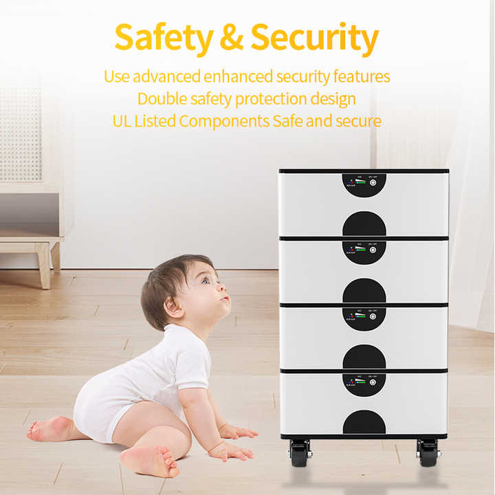 Stackable LiFePO4 Solar Energy Battery Pack High Voltage Hybrid System 51.2V 100Ah Off-Grid Energy Storage BASEN