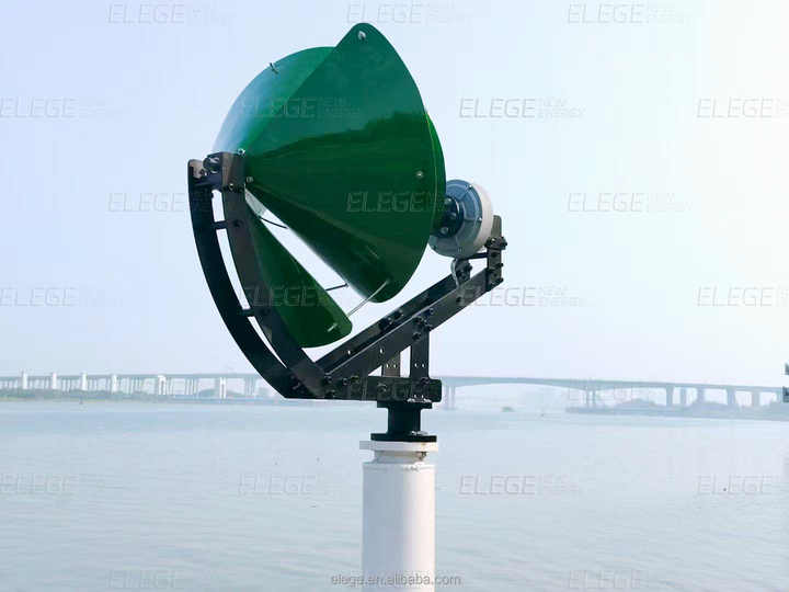 Archimedes Screw Spiral Horizontal Wind Turbine Silent Eolic Generator for Home, Boat, Farm, and City Applications Elege