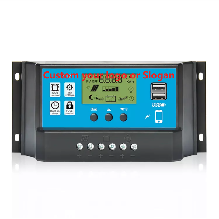 Solar Charge Controller 12V 24V 48V 10-60A PWM Dual USB Auto Detection Battery Charging System for Solar Energy Applications Elege