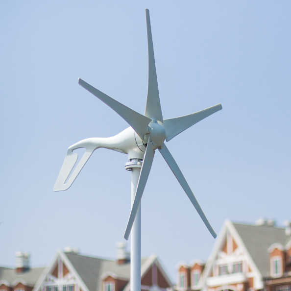 1000W Wind Turbine Generator 12V/24V Roof-Mounted Residential Use elege