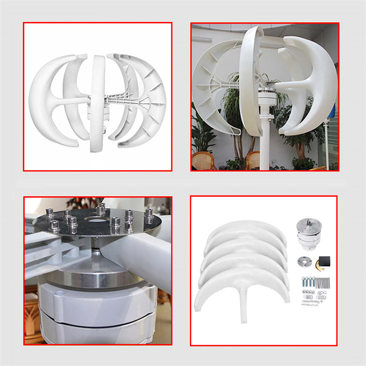 Wind Turbine Generator 800W 12V/24V Vertical Axis Magnetic System for Renewable Energy Generation elege