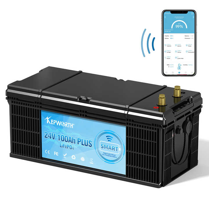 24V 100Ah LiFePO4 Battery with Bluetooth BMS for Solar Storage and Electric Vehicles Kepworth