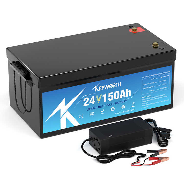 24V 150Ah LiFePO4 Battery Pack Deep Cycle Solar Storage System for Home Energy 6000 Cycles Long Life Kepworth