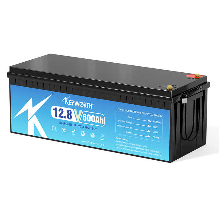 12.8V 600Ah LiFePO4 Battery Rechargeable for RV Solar Off-grid Systems with BMS Kepworth