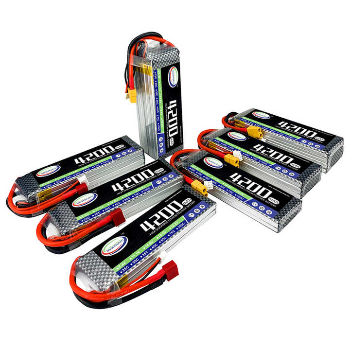 7.4V 11.1V 14.8V 18.5V 22.2V Lipo Battery 2S 3S 4S 5S 6S 4000mAh 4200mAh 25C 35C 40C 60C High-Performance Rechargeable Lithium Polymer Battery for RC Toys Power Tools Kepworth