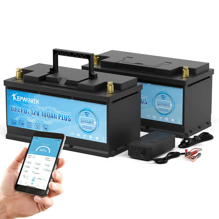 LiFePO4 Battery 12V 100Ah 120Ah 200Ah with Bluetooth Smart BMS for RV Solar Marine Energy Storage System Kepworth