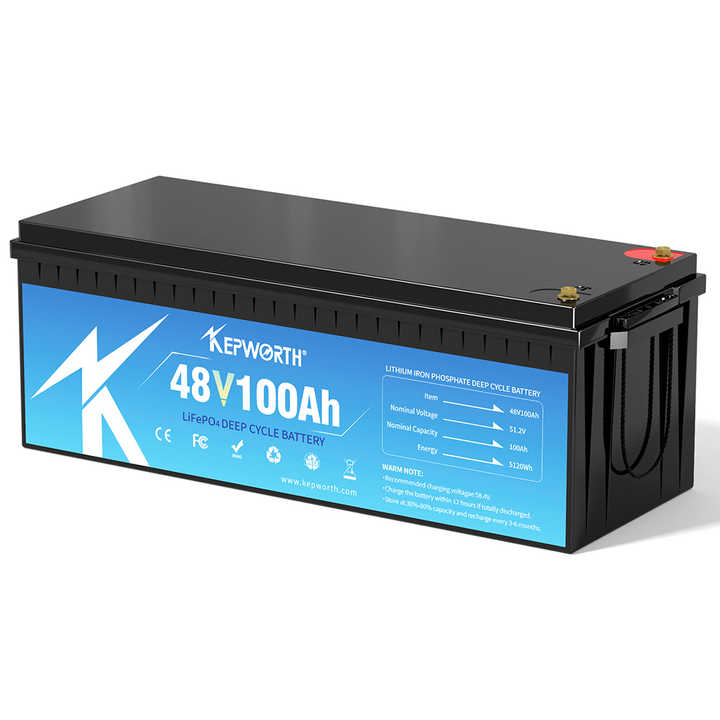 48V 100Ah LiFePO4 Battery Energy Storage System 5120Wh with BMS for Marine, Camping, Golf Cart Applications Kepworth