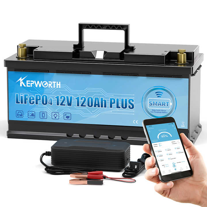 LiFePO4 Battery 12V 100Ah 120Ah 200Ah with Bluetooth Smart BMS for RV Solar Marine Energy Storage System Kepworth