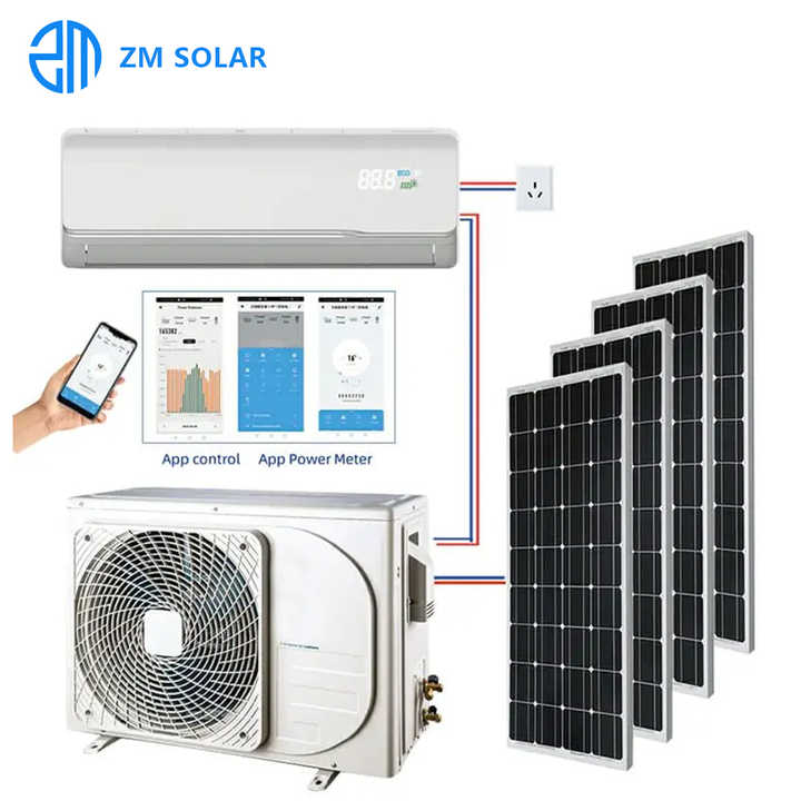 Solar Air Conditioner 3HP Hybrid Inverter High Efficiency 24000 BTU Cooling/Heating System for Household Use Zhongming