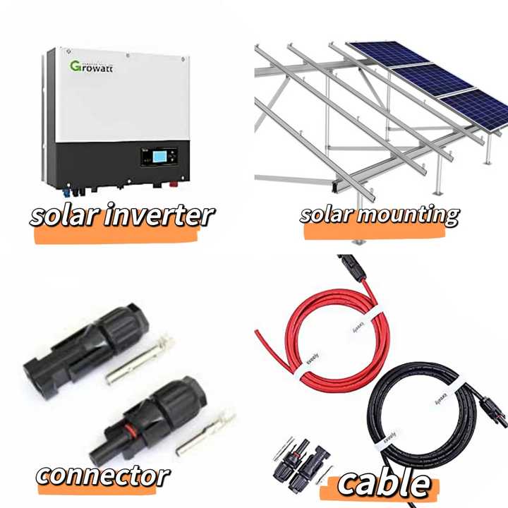 5KW 6KW 8KW 10KW 12KW 20KW 50KW 100KW On Grid Solar Energy System Monocrystalline Silicon Panels Pure Sine Wave Inverter Home Application