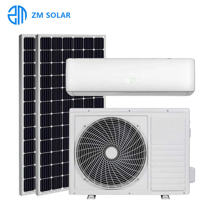 DC Off-Grid Solar Powered Mini Split Air Conditioner Hybrid 24000 BTU Cooling/Heating System for Household with 400W Solar Power Jiangsu Zhongming