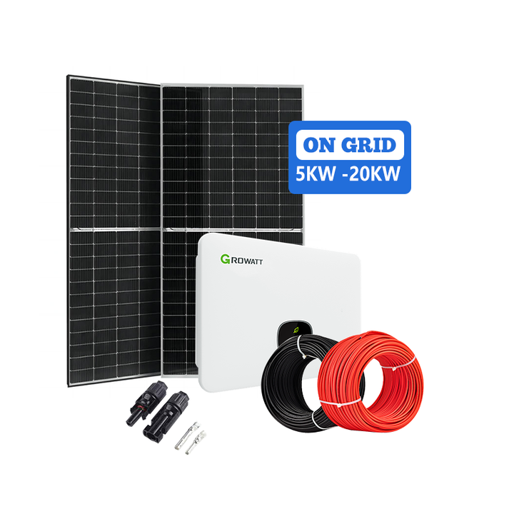5KW 6KW 8KW 10KW 12KW 20KW 50KW 100KW On Grid Solar Energy System Monocrystalline Silicon Panels Pure Sine Wave Inverter Home Application