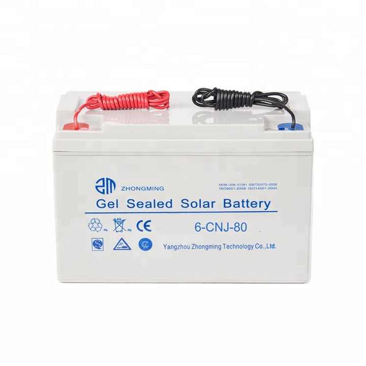 12V 80AH Sealed AGM Gel Battery Free Maintenance Deep Cycle Energy Storage Solar System 6-CNJ-80