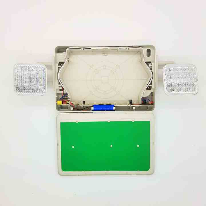 Multifunctional Emergency Light Wall-mounted Two-heads Rechargeable Emergency Exit Sign Light LED Lighting with 3.7V Lithium Battery for Indoor Use FAT