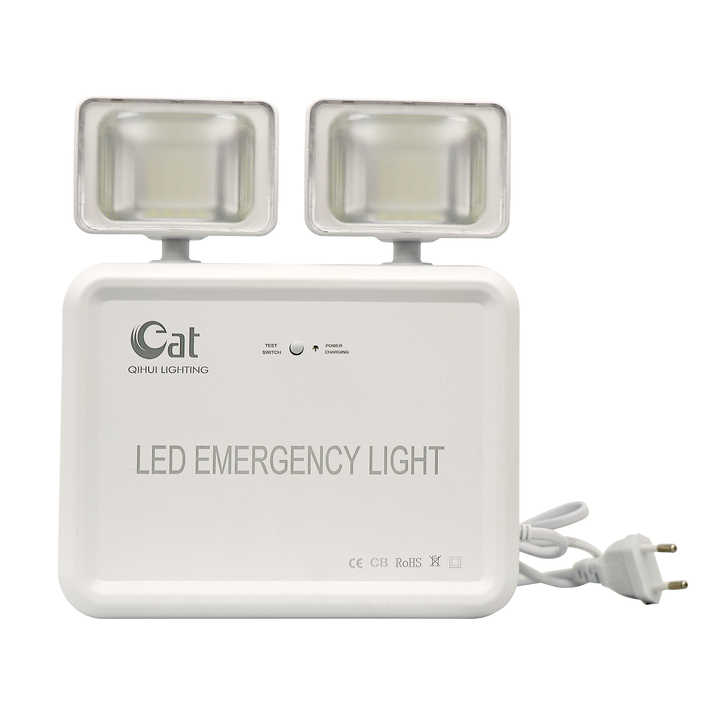 Two-Head Adjustable Integrated Emergency Light Super Brightness Wall-Mounted Indoor Building Lithium Operated LED Emergency Light