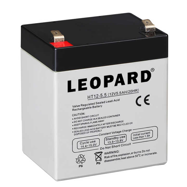 12V 5.5Ah Rechargeable Lead Acid Battery for Solar Energy Storage UPS System LEOPARD