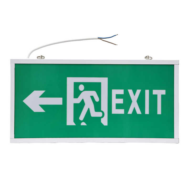3W LED Emergency Exit Sign Light Rechargeable 3.7V Lithium Battery for Commercial Building Iron Housing with CE&RoHS Certified FAT
