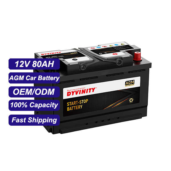 Lead Acid Battery 6-QTF-80 80Ah Capacity MF for Start Stop Vehicles DYVINITY