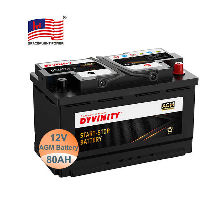 Lead Acid Battery 6-QTF-80 80Ah Capacity MF for Start Stop Vehicles DYVINITY