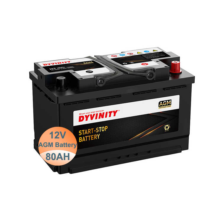 Lead Acid Battery 6-QTF-80 80Ah Capacity MF for Start Stop Vehicles DYVINITY