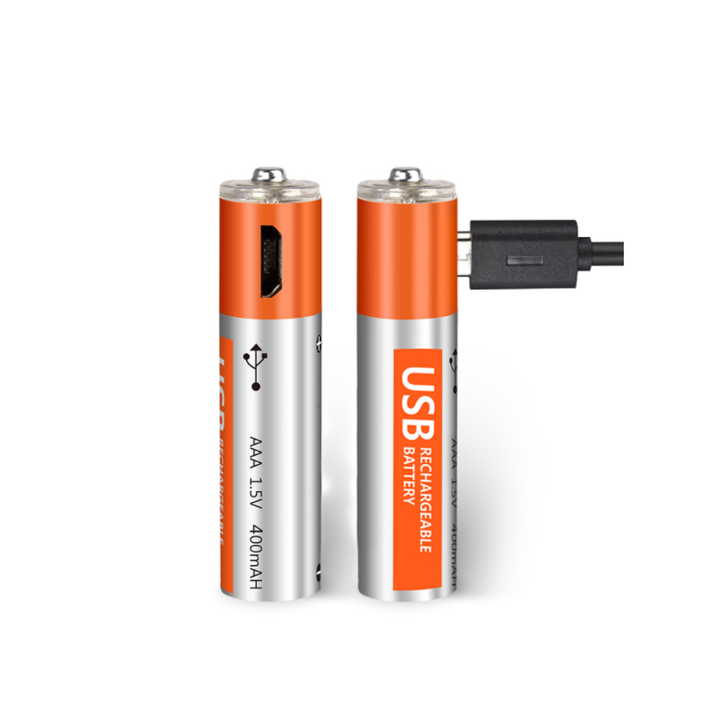 Rechargeable Lithium Ion Battery Pack 1.5V 600mWh with Type C & Micro USB Ports 400mAh AAA Size for Home Appliances Power Tools Consumer Electronics Jonhson