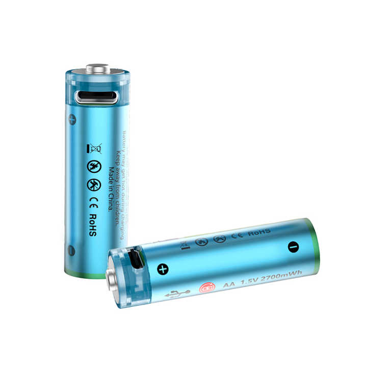 Rechargeable 1.5V USB Type-C AA Battery 1800mAh 2700mWh for Consumer Electronics Power Tools Home Appliances Toys