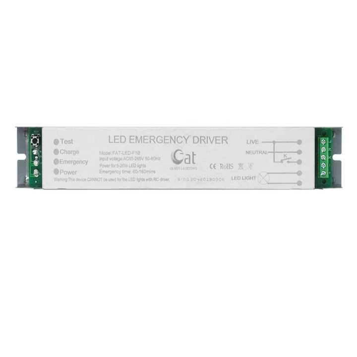 LED Emergency Backup Power Supply 3-20W Full Power Output Dustproof for LED Down Light Flood Light High Bay Light Street Light Outdoor Lighting Applications FAT