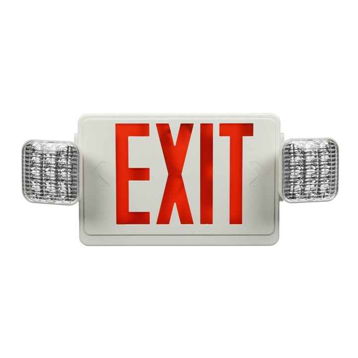 Multifunctional Emergency Light Wall-mounted Two-heads Rechargeable Emergency Exit Sign Light LED Lighting with 3.7V Lithium Battery for Indoor Use FAT