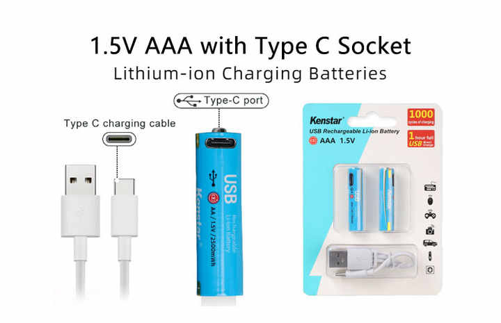 AA Rechargeable Lithium-ion Battery 1.5V 1800mAh Fast Charging for Consumer Electronics Power Tools OEM