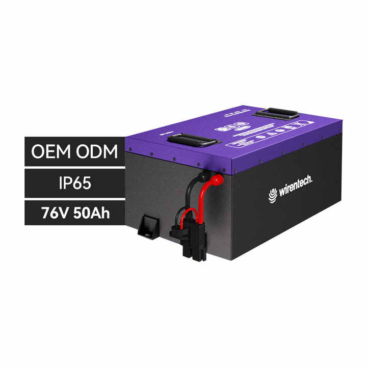 Customized Deep Cycle 51.2V 76V 50Ah LiFePO4 Lithium Battery for Golf Carts Yacht Tricycle 5kW 10kW Power Storage WIRENTECH
