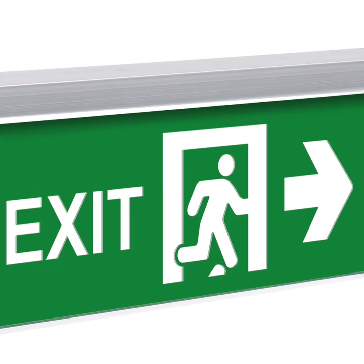 LED Emergency Exit Sign Self-Check Function 3-Hour Backup Lighting for Indoor Outdoor FAT