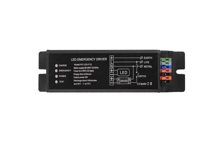 Aluminum Housing LED Emergency Driver with Rechargeable 3.7V Li-Ion Battery for 3-50W LED Lighting Applications