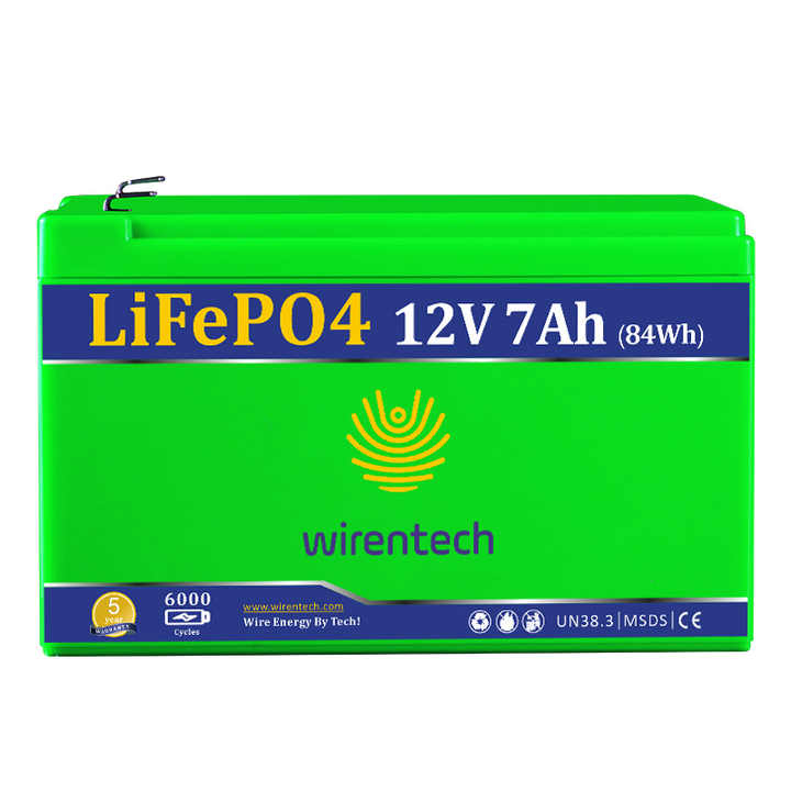 12V 7Ah LiPo Battery 84Wh Small Power Lithium Battery for Monitors Energy Storage Systems WIRENTECH