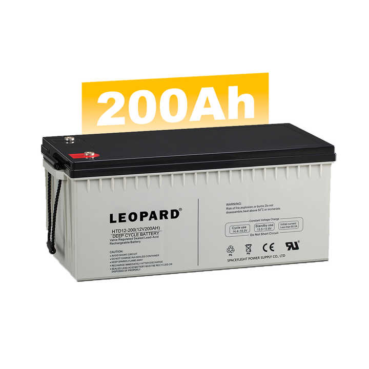 12V Solar Gel Battery Deep Cycle Storage for Electric Car & UPS Sealed Lead Acid AGM Batteries 200Ah 150Ah 100Ah Sizes Available LEOPARD
