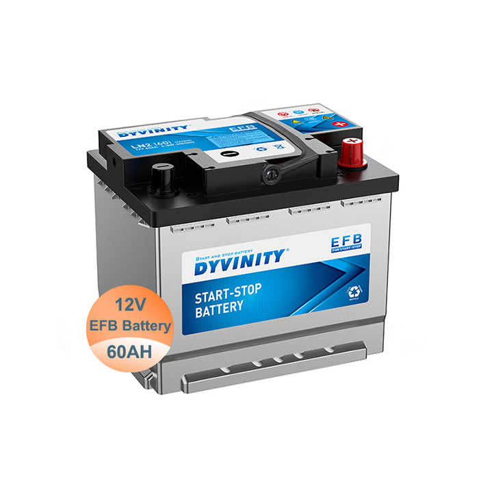 12V 60AH 6-QW-60 EFB Lead Acid Car Battery for Start Stop System JIS Standard Maintenance-Free DYVINTY