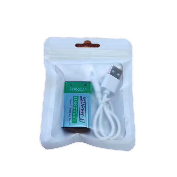 9V Li-ion Battery 650mAh Rechargeable 6LR61 6F22 for Digital Devices and Smart Electronics Kenstar