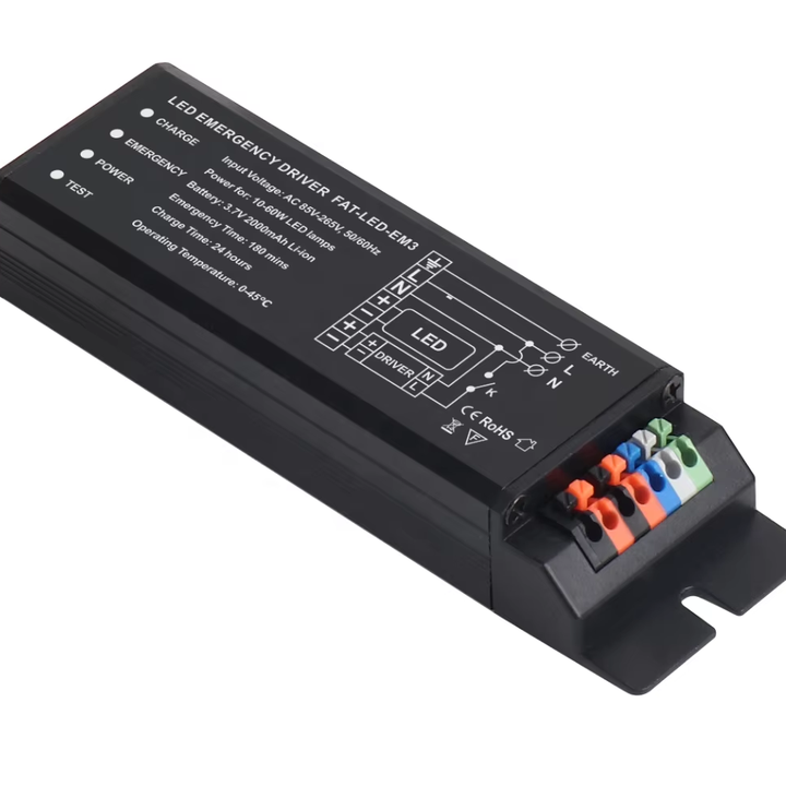 Aluminum Housing LED Emergency Driver with Rechargeable 3.7V Li-Ion Battery for 3-50W LED Lighting Applications