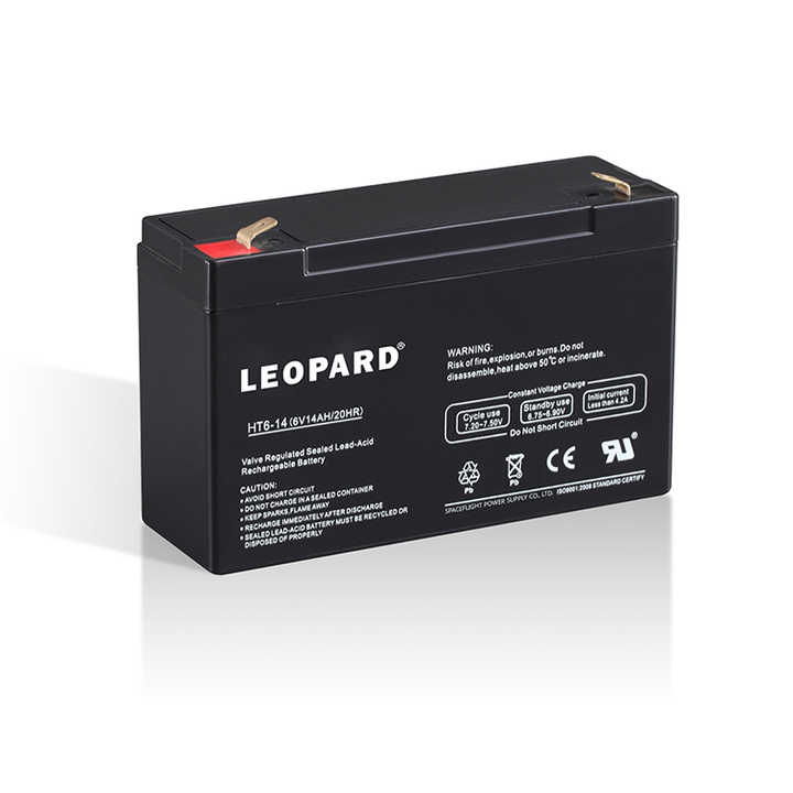 6V 14Ah Sealed Lead Acid AGM VRLA Battery Free Maintenance for Solar Energy Storage and Alarm Systems LEOPARD